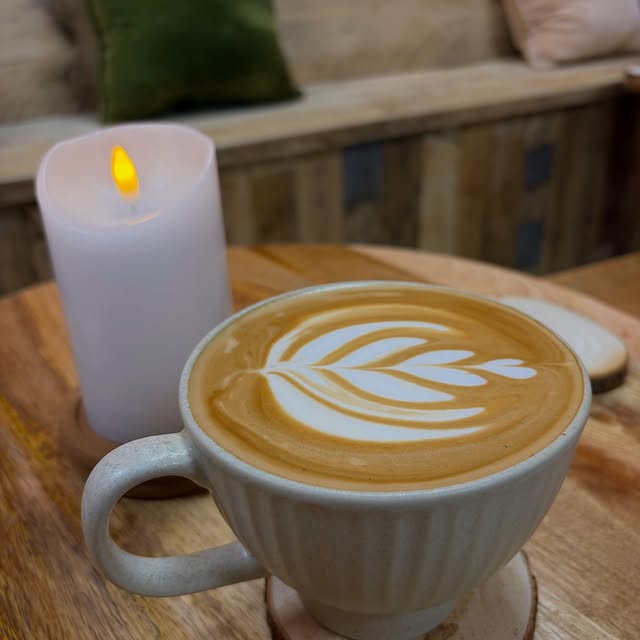 Beautiful latte art at Wedge Coffee House